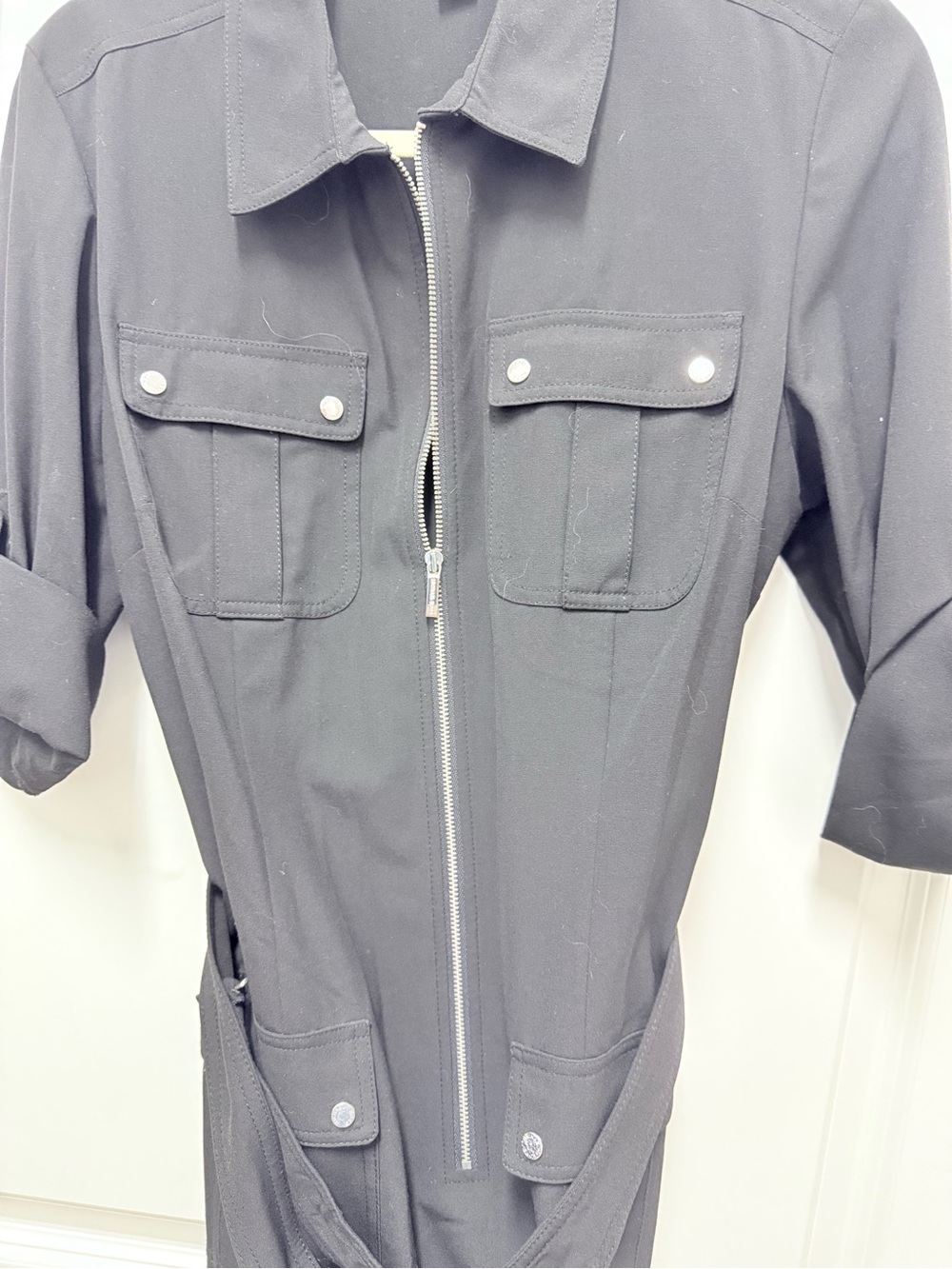 Michael Kors Black zip up belted dress. - Picture 5 of 7
